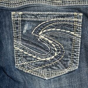 Silver TWISTED CAPRI jeans size W 30